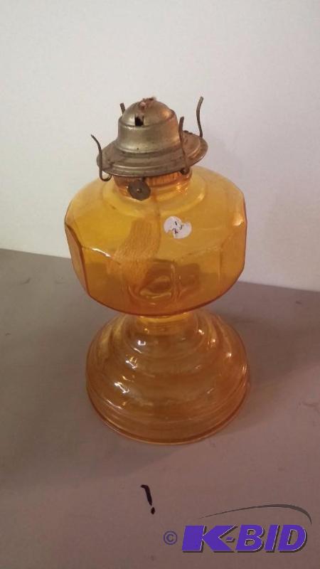 Vintage Oil Lamp Base Amber in color...