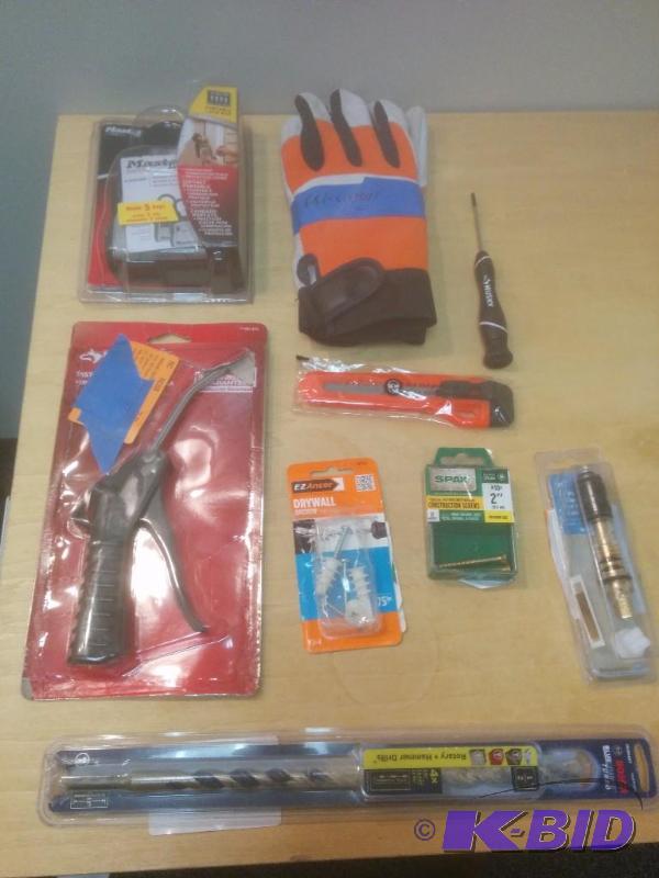 8 Item Lot Portable Lock box, Pistol Grip Blowgun and More.