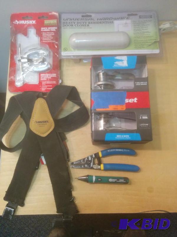 6 Item Lot AC Voltage Detector, Flare Tool, Residential Door Closer and More.