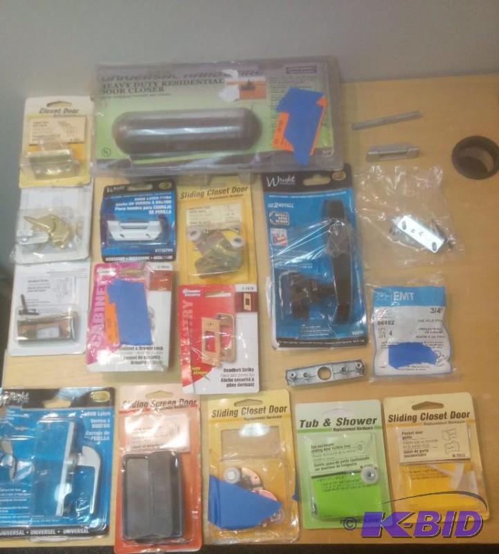 19 Item Lot Door Repair Parts, Latches and Other Hardware.