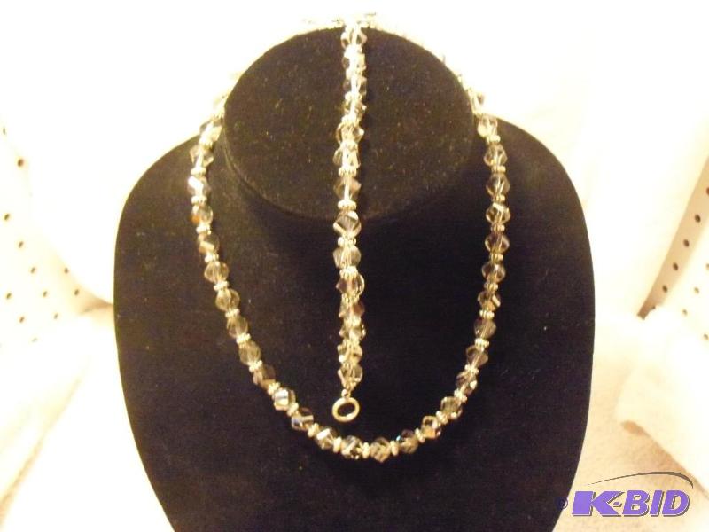 Necklace and Bracelet Set-- Smoked Glass
