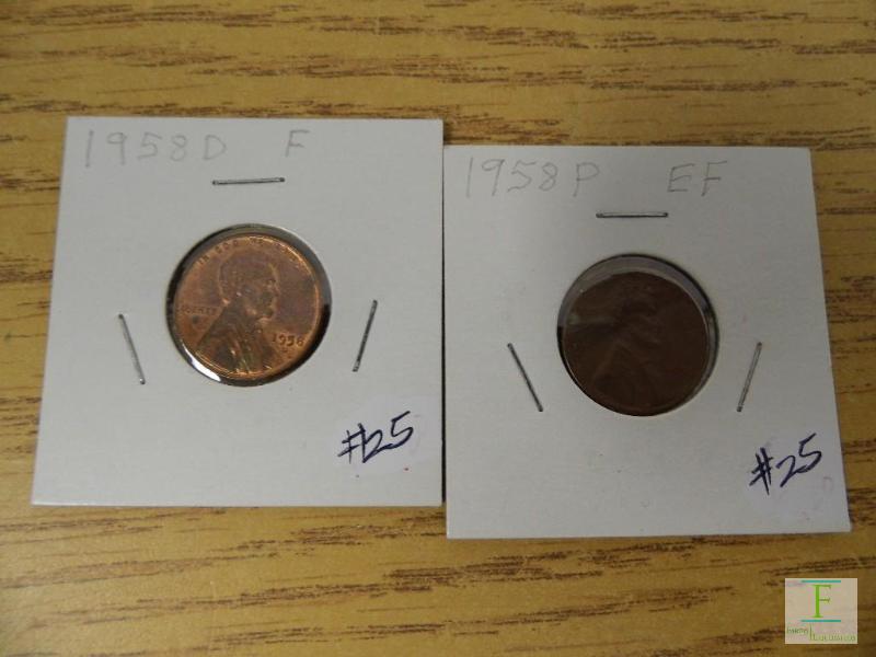 1958 P & D Wheat Cents