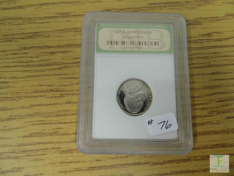 1993 S Jefferson Nickel Proof 70