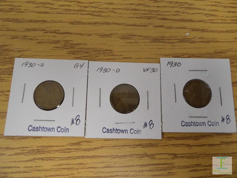 1930 P, D, & S Wheat Cents