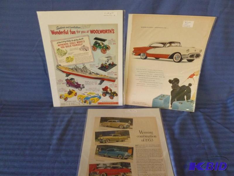 lot 167 image: Lot of three vintage advertisements, measures...