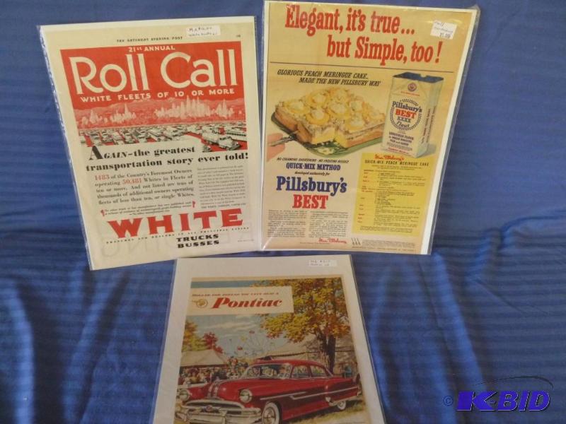 lot 168 image: Lot of three vintage advertisements, measures...