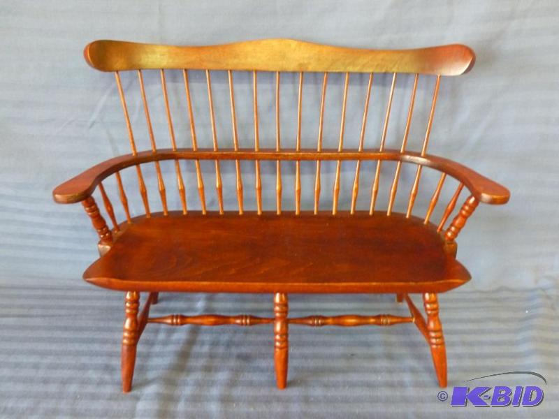 lot 50 image: Nice wooden doll bench, measures 16.5" L...