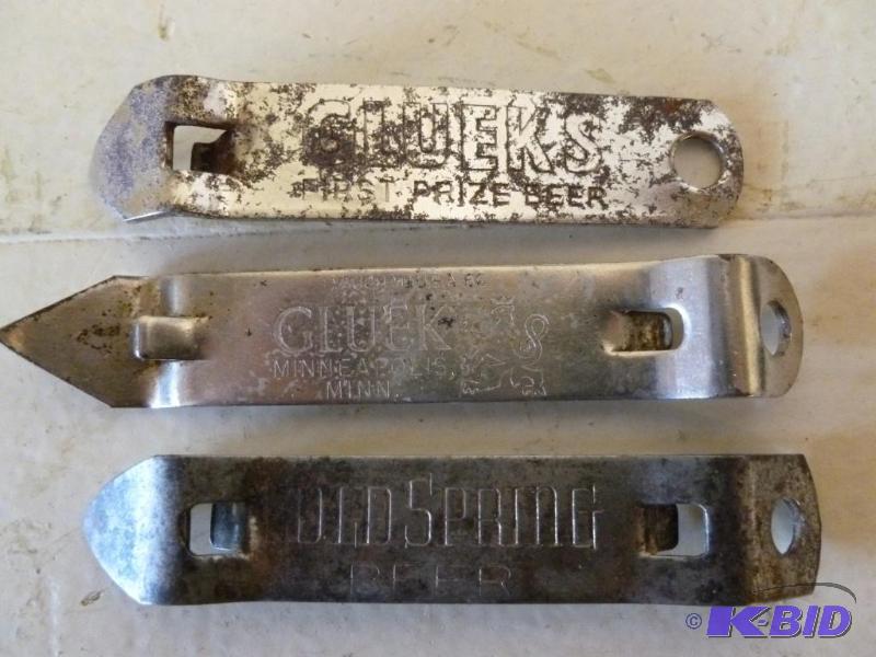 lot 51 image: Lot of three vintage metal beer bottle opener...