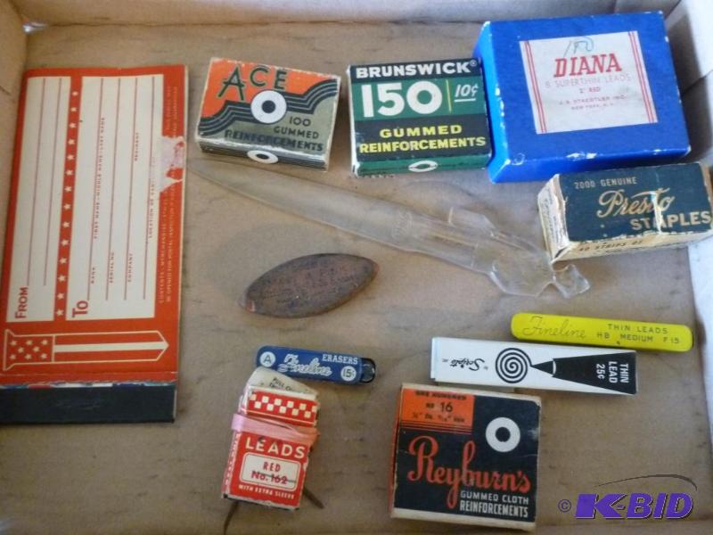 lot 53 image: Large lot of vintage office items that includ...