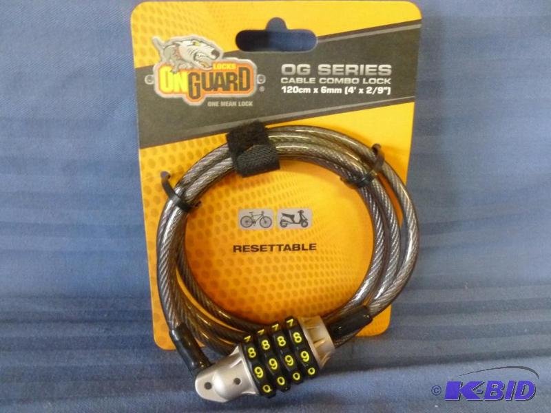 lot 55 image: Locks On Guard - cable combo lock, brand new ...