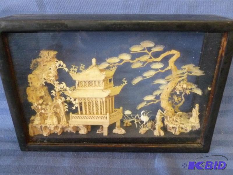 lot 65 image: Vintage oriental art display piece, measures ...