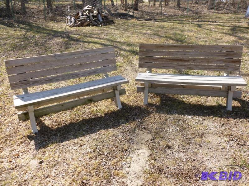 lot 8 image: Heavy duty two piece full size bench set or p...