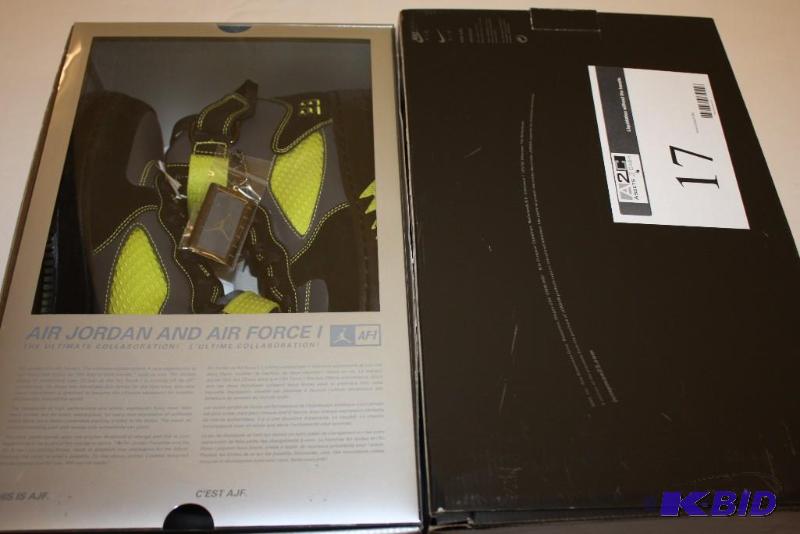 lot 17 image: Air JordanAir Force AJF 5 LS Shoes BlackBright Cactus-Anthracite Size 11.