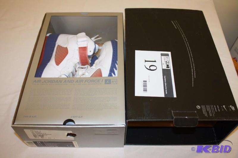 lot 19 image: Air JordanAir Force AJF 5 LS Shoes WhiteVrsty Red-Bl Size 11.
