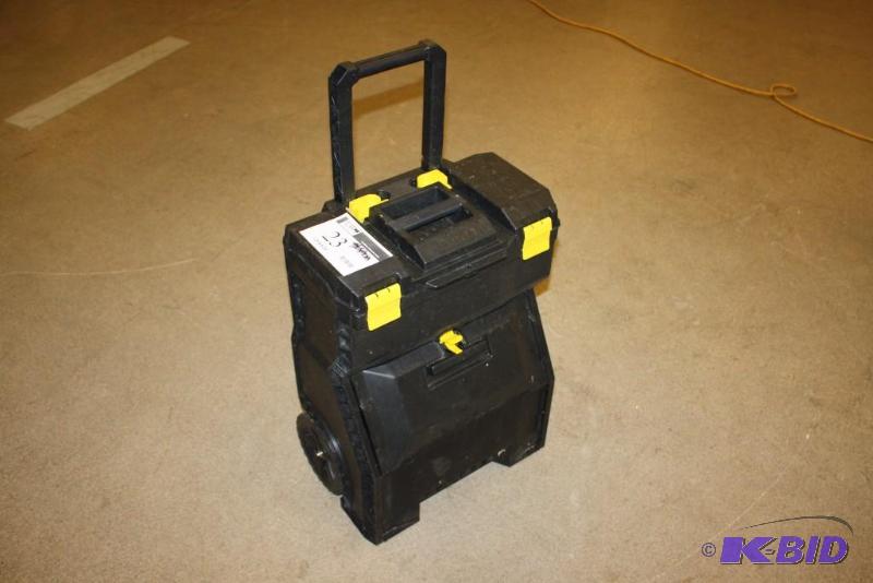 lot 23 image: Rolling Tool Case w2 Sections & Insert Tray Black Plastic 12 x 18 x 24.