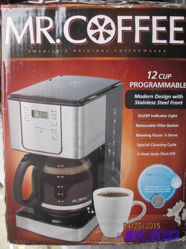 lot 104 image: Mr Coffee 12 Cup Programmable Coffee Pot - Us...