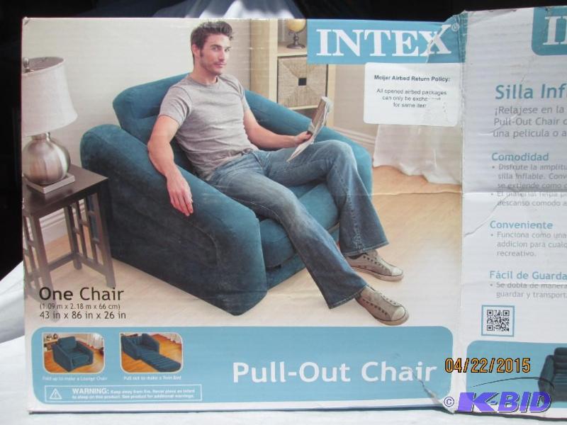 lot 110 image: Intex 2 in 1 LoungeChairTwin Bed - As Is...
