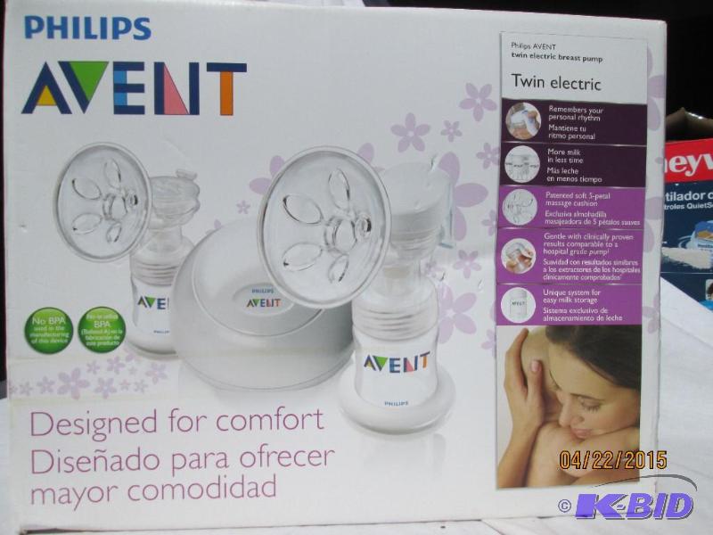 lot 114 image: Philips Avent Twin Electric Breast Pump - Rem...