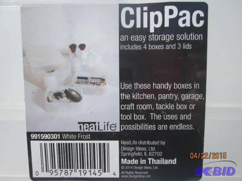 lot 128 image: Clip Pack Easy Storage Solutions - Color Whit...
