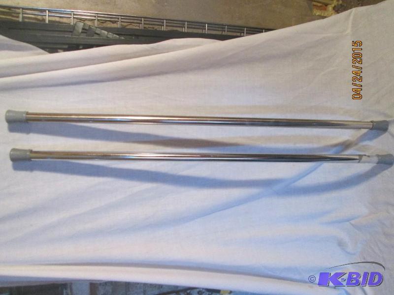 lot 162 image: Lot of 2 Easy Up Brushed Nickel Tension Rods ...