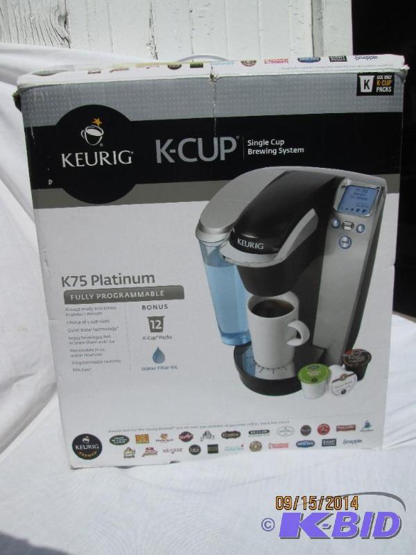 lot 33 image: Keurig - K75 Platinum - Fully Programmable Si...