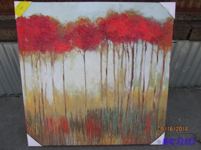 lot 50 image: Beautiful Textured Canvass Artwork - Approx 3...