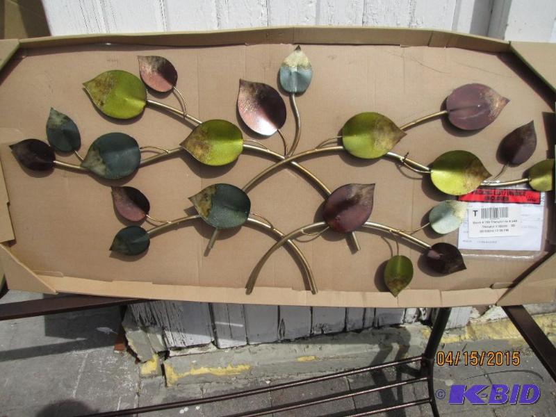 lot 64 image: Elements Mottle Leaf Wall Art - Approx 3 W a...