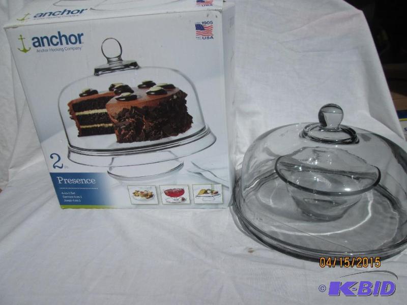 lot 65 image: Anchor Glass 4 in 1 Serving Set - Great Conti...