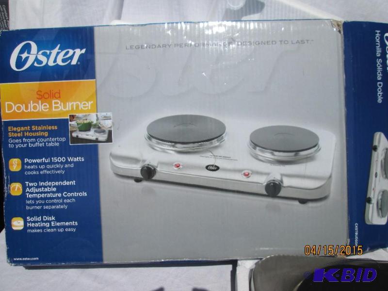 lot 70 image: Oster Solid Double Burner - Stainless Steel H...