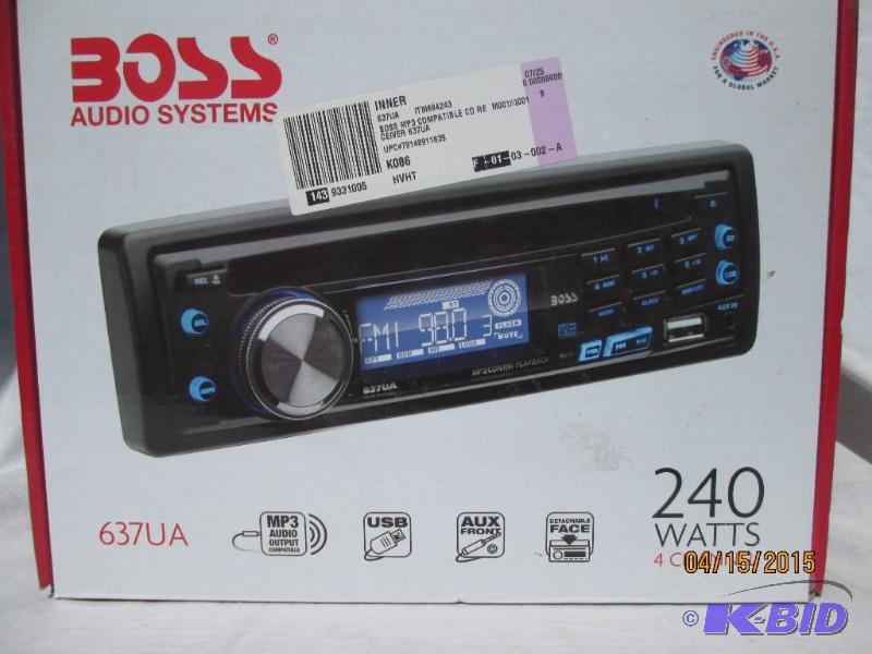lot 77 image: Boss 240 Watt 4 Channel Audio System - As Is...