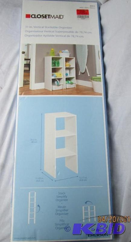 lot 90 image: Closet Maid 31" Vertical Stackable Organ...