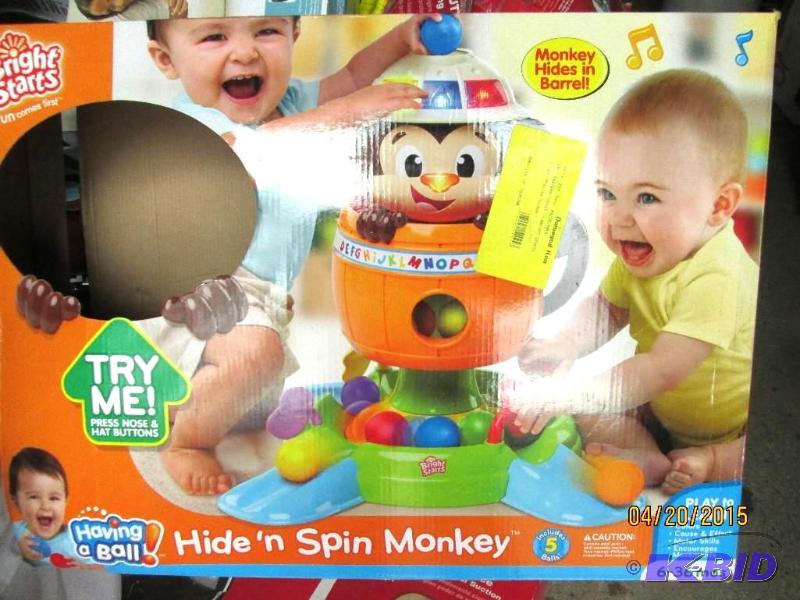 lot 96 image: Bright Starts Hide and Spin Monkey - All Piec...