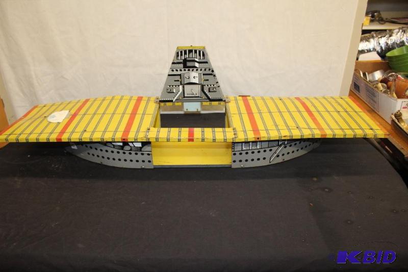 Large Vintage Aircraft Carrier Tin Toy...