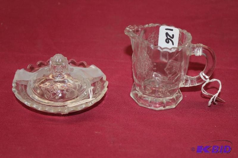 Antique Cut Glass Nursery Rhyme Pitcher and C...