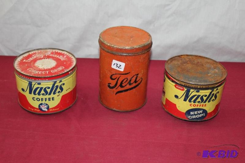 Vintage Coffee and Tea Tins&nbsp &nbsp...