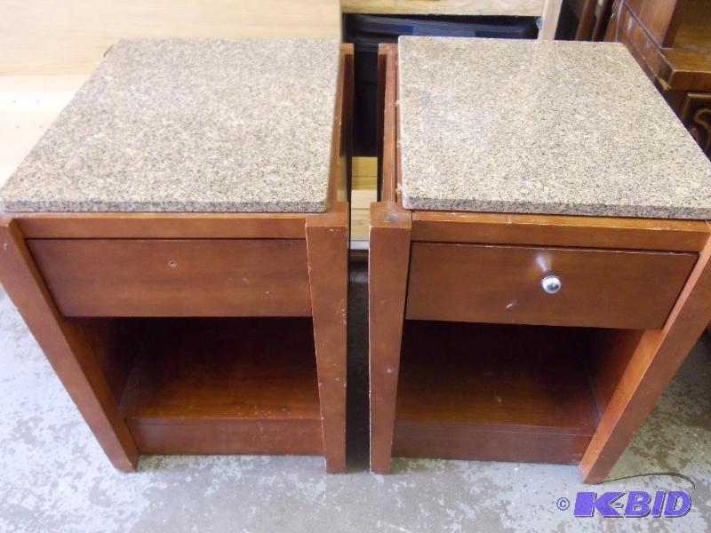 2-Marble Top End TablesNight
