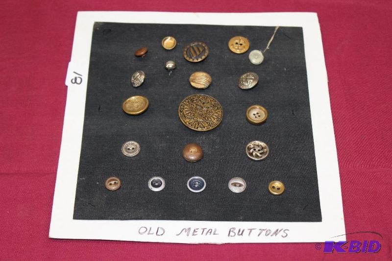 Old Metal Buttons Collection&nbsp...