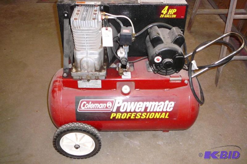 lot 117 image: Air compressor Coleman Power mate Professiona...