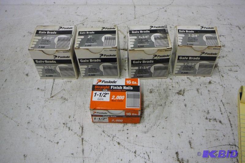 lot 166 image: 5 boxes Paslode Brads 2 12" 2"  ...
