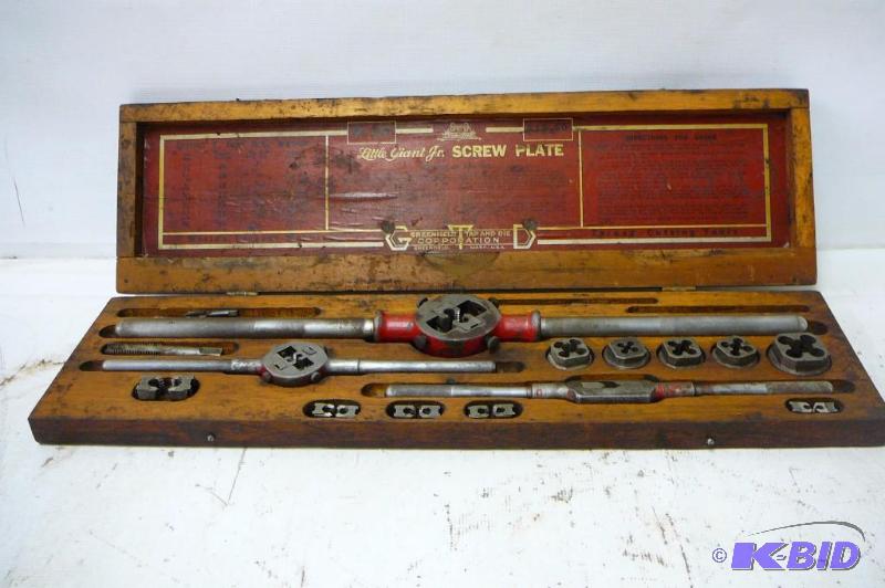 lot 32 image: Vintage Tap and die set Greenfield #305 in ca...