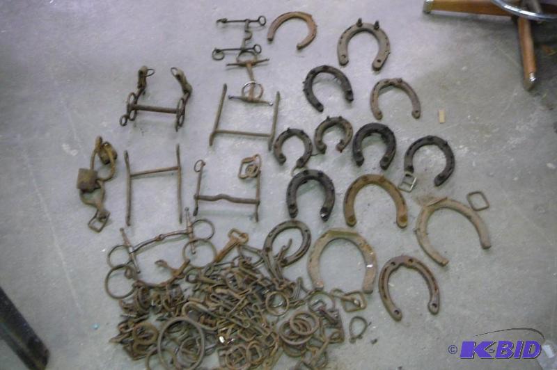 lot 43 image: Vintage Horse shoes, Bits, Rings...