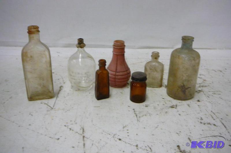 lot 74 image: Lot of Old Bottles Furst Mcness Pyrex Stewart...