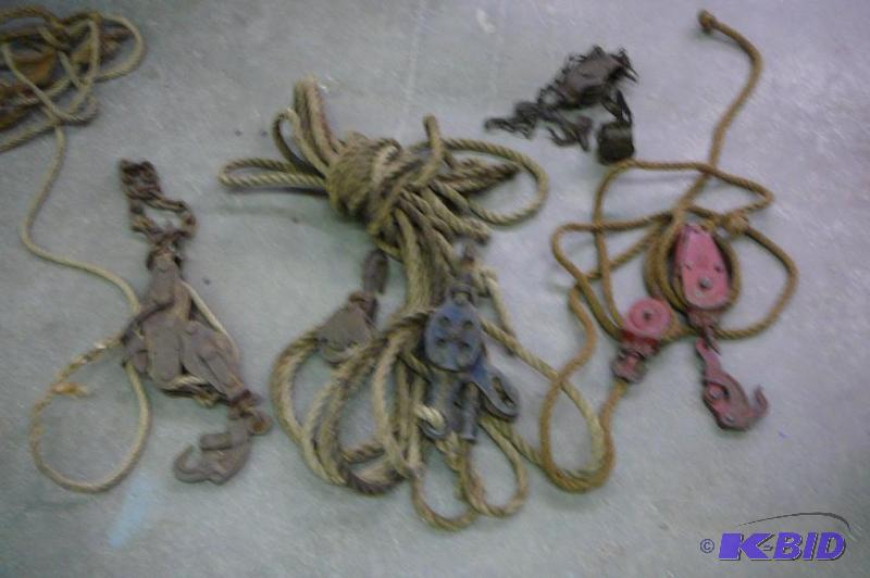 lot 83 image: block and Tackle with Rope 4 Count...