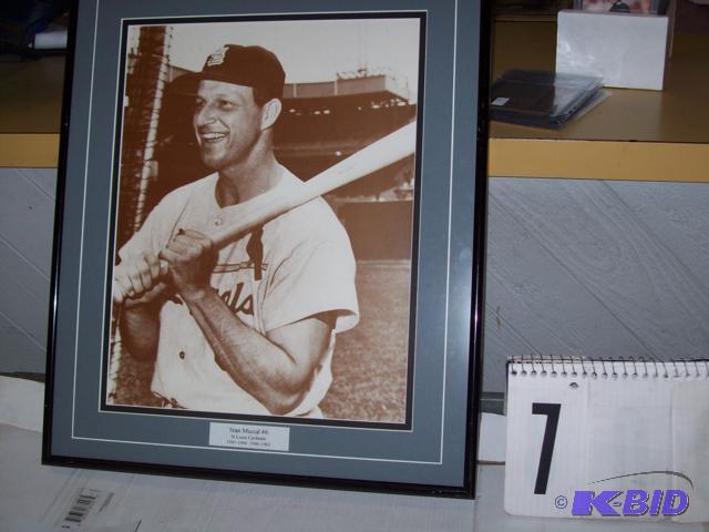 Stan Musial framed and matted photo in black ...