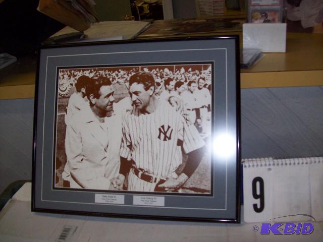 Babe Ruth and Lou Gehrig Black and White phot...