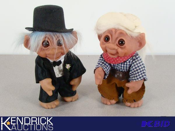 lot 12 image: 2 Large Vintage Thomas Dam 1977 Troll Dolls