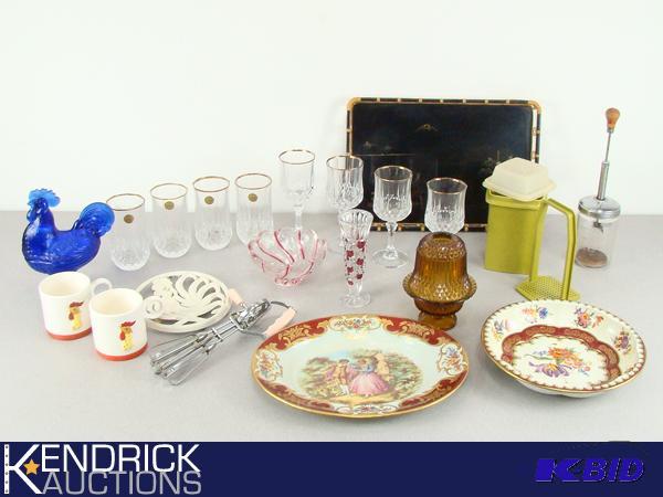 lot 29 image: Lot of Vintage Crystal, Glass, and Kitchen Items