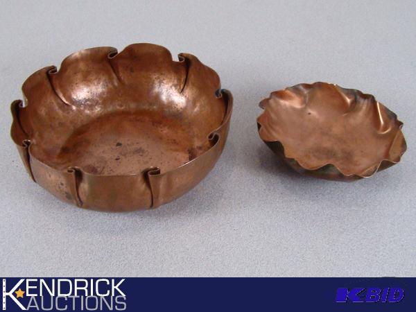 lot 40 image: 2 Hand Hammered Copper Bowls