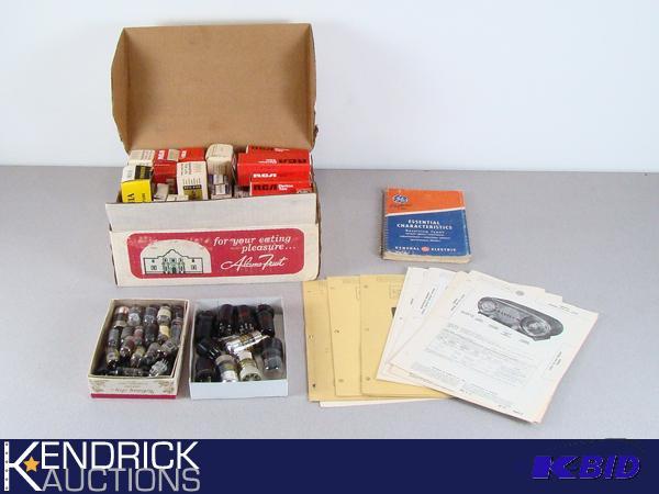 lot 68 image: Large Lot of Vintage Electron Tubes And Radio Schematics