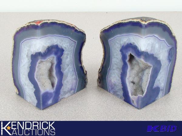 lot 74 image: 2 Polished Geode Rock Bookends